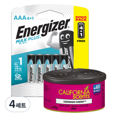 Energizer 勁量 MaxPlus AAA 乾電池 4 + 1 + California Scents Coronado Cherry 芳香劑套組, 1套, 4套