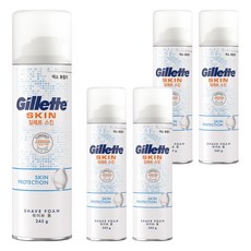 질레트 스킨텍 쉐이빙 폼, 245g, 5개