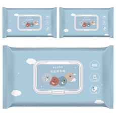 KeSHO 溼式衛生紙 藍色, 70張, 5.7g, 3個