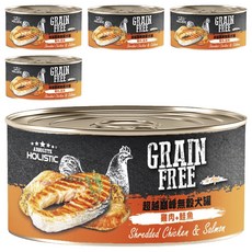 ABSOLUTE HOLISTIC 無穀犬罐, 雞肉 + 鮭魚, 80g, 5罐