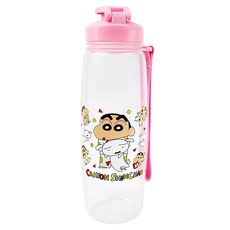 Crayon Shinchan 吊帶式PP水壺 蠟筆小新, 1個, 蠟筆小新 粉色 + 透明色, 700ml