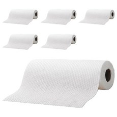 乾濕兩用懶人抹布 - 白色, 木漿+PP材質, 25x25 公分, 50張/卷, 1入, 6捲