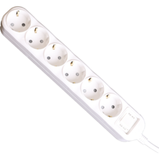 五星精密 主開關6孔延長線, 3m, 混合色, 1個