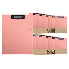 Mandeulhabi 封面式雙向A4板夾 粉色, 10個