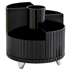 小麥購物 旋轉化妝品收納筆筒 L2921, 1個, 神秘黑