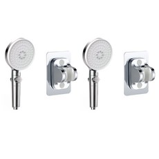 咪咪購物 加壓增壓 浴室可調節蓮蓬頭 五檔小面板, 2組, 五檔款 銀色