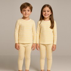 PremierFam 兒童線條羅紋室內上下套裝