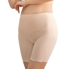 冰絲涼感無痕收腹安全褲 中腰 膚色 90% 錦綸 10% 氨綸 底部:棉 均碼 (45~65KG適穿) 一組2入