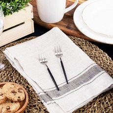 Bloom at home 拼色點心叉 2入, 黑色 銀色, 2個