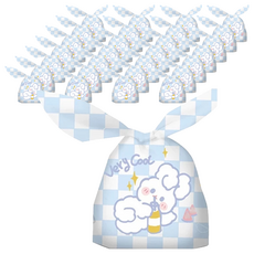 兔耳禮物袋 多種款式糖果袋 餅乾袋 點心袋 包裝袋, 格子小兔, 200個