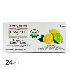 캐스케이드 유기농 레몬 라임 스파클링워터, 355ml, 24개