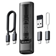 Mcdodo 多功能充電線收納組, 黑色, 1組