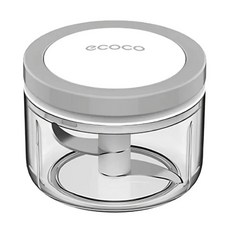ecoco 意可可 可收納大拉環食物調理器 420不鏽鋼刀 ABS高透外殼 經典灰, S(85 x 70mm), 1個