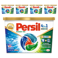퍼실 디스크 파워 세탁 캡슐세제, 18개입, 5개