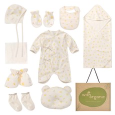 withorganic 小雞印花服飾彌月禮盒10件組