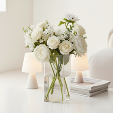 안깨지는 사각 아크릴 꽃병, 투명