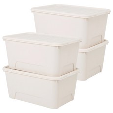 KAZT 馬卡龍生活收納箱, 象牙白, 4個