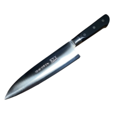 自製V金銀三鋼牛刀 主廚刀 切肉刀 切菜刀, 約250 x 100 x 120mm, 黑色手柄, 1支