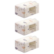 棉被收納袋 米白雲朵 大, 60x40x30cm, 3個, 1個