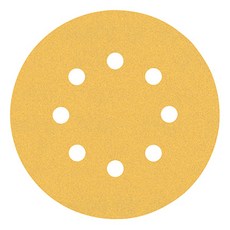 BOSCH 博世 台灣公司貨 超耐久金色圓形8孔自黏砂紙 G60 2608900804, 125mm, 1組