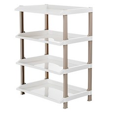 KEYWAY 聯府 名古屋多用途四層架, 白色 + 棕色, 4層