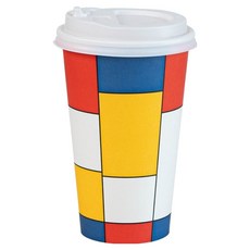 NEULPUREUN 圖案印刷紙杯 + 杯蓋組 500ml, 2套, 100入