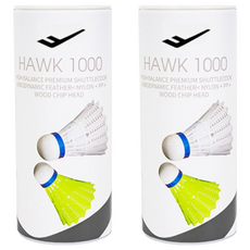 普樂士 尼龍羽球 HAWK 1000, 2組, 3入, WHITE