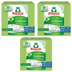 Frosch 德國小綠蛙 綠檸檬洗碗機專用洗碗錠 30個裝, 540g, 3個