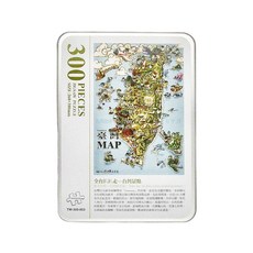 TAIWANG 台旺文創 全台趴趴走 Set 300片 台灣地圖拼圖, 多色, 1盒