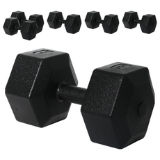 Bellica 家庭健身基本款六角啞鈴 黑色 DB-01, 10kg, 6個