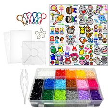 블럭N스토리 컬러비즈 기본 16색 + 여아1 도안 세트, 혼합색상, 1개