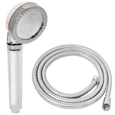 KOXINA 風暴Jombo過濾蓮蓬頭+黃銅沐浴軟管 2m組, 1組, 銀色
