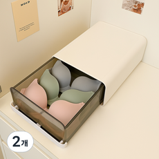 주앤지 시크릿 칸막이 속옷 양말 서랍장, 화이트, 2개