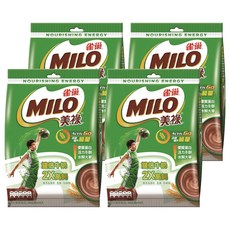 MILO 美祿 雙倍牛奶2X高鈣 可可麥芽飲品，活力維生素B群，無添加香料、色素、防腐劑, 30g, 14包, 4袋