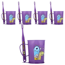 WEDENT 威登 兒童牙刷杯組 紫色, 5組, 3~5歲