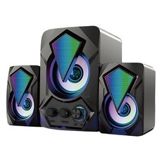 HONG JIN 喇叭 2.1聲道電腦喇叭 SP02-MAX 重低音, 1組, 七色炫彩