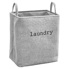 方形洗衣籃 加厚堅挺 方便提手 加大容量, 大, 灰亞麻