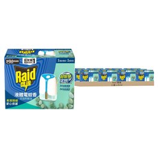 Raid 雷達 液體電蚊香器 天然尤加利定時器 12盒, 白色 + 透明色 + 藍色
