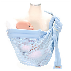 Woori sling 涼感安全揹帶 附多功能靠墊，建議適用年齡: 新生兒~24個月，材質: 100%棉質, 175*57cm, 淺藍色