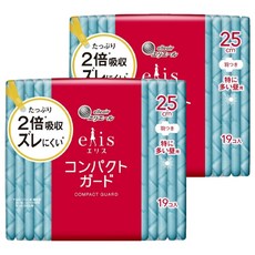 elleair 艾黎艾爾 elis 愛麗思 極致薄衛生棉 護翼型, 日用量多安心(25cm), 19片, 2包