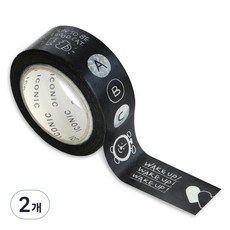 아이코닉 두들 다꾸 데코 마테 마스킹 테이프 스티커 15mm x 10m, 003POWERUP, 2개
