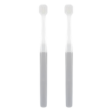 MUJI 無印良品 可替換刷頭的牙刷 寬刷頭/一般刷毛 灰色, 2支, 1入