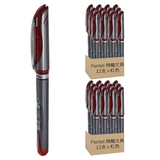Pentel 飛龍文具 極速鋼珠筆 1.0mm BL60-BO 12支, 紅色, 2盒