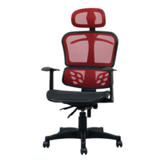 透氣辦公椅 台灣製 P-09, 紅色, 1個