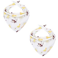 맘스케어 패턴 6겹 거즈삼각 스냅 턱받이