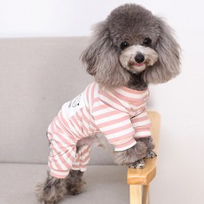 딩동펫 반려동물 테디 줄무늬 올인원, 핑크, 1개