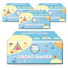 Oboso 3D合身褲型尿布, XL, 128片