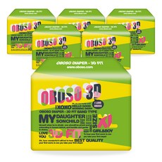 오보소 밴드형 3D핏 기저귀 남녀공용 특대형 (12~16kg), 특대, 132매