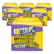 오보소 밴드형 3D핏 기저귀 남녀공용, 대형(L), 150매