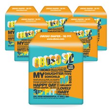 오보소 밴드형 3D핏 기저귀 남녀공용 중형 (6~10kg), 중형(M), 168매